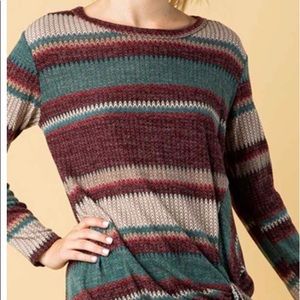 Multicolored Striped Knit Top